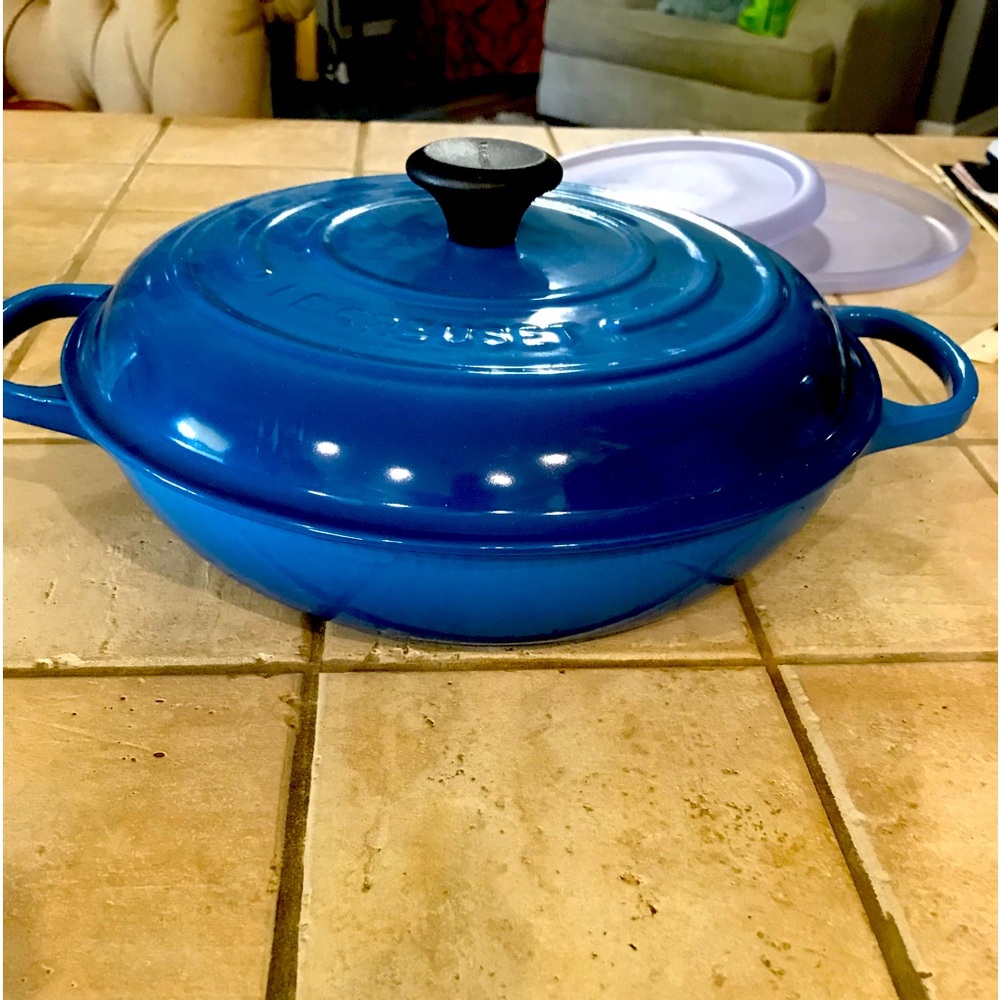 Le Creuset cookware blue only used once I am selling several pieces. Blue color